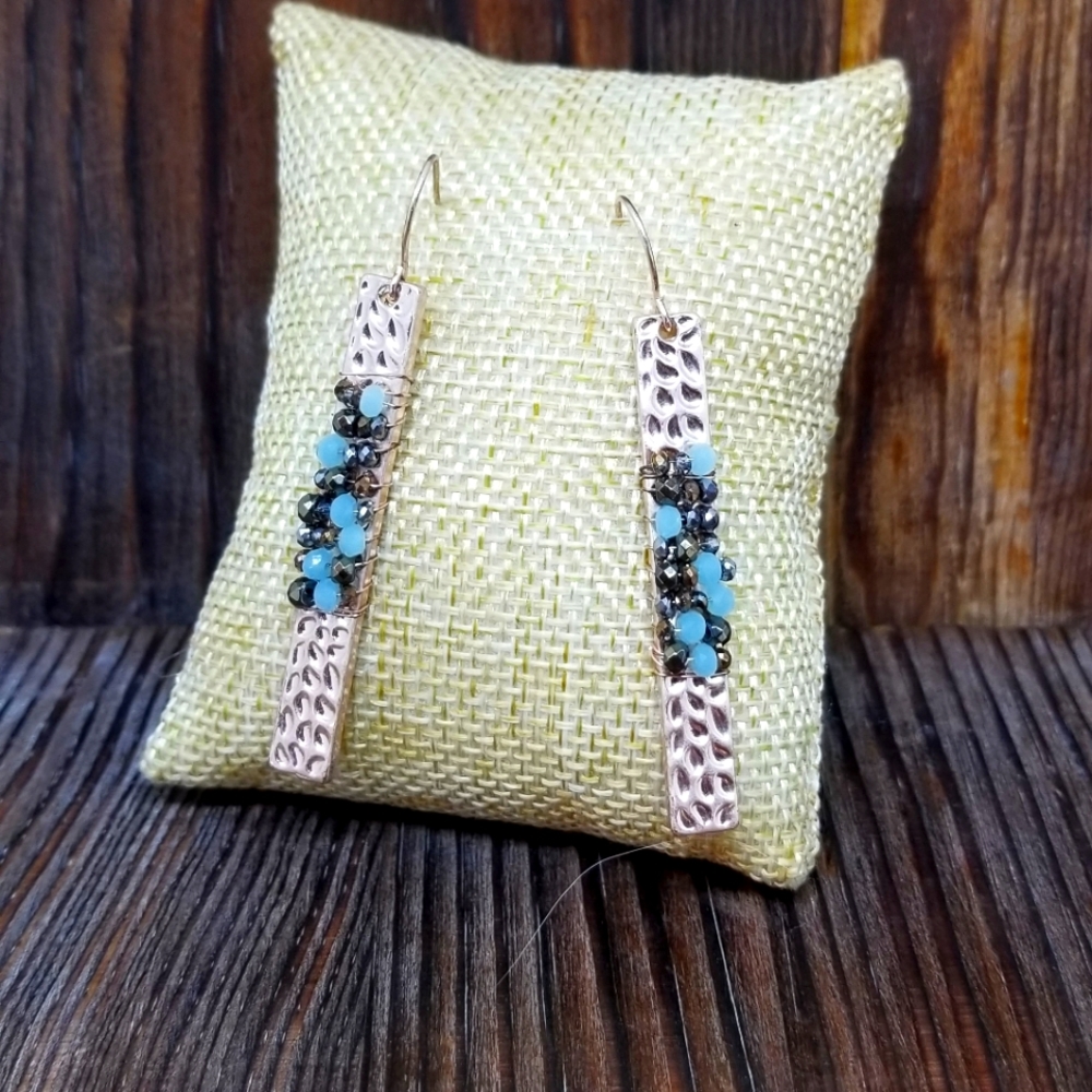 Rose gold beaded earrings